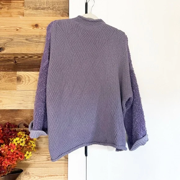 Free People Cuddle Up Pullover Sweater Purple - Picture 3 of 4